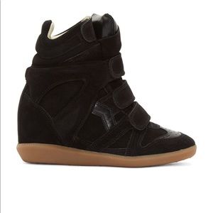 Isabel Marant Beket Leather Suede Wedge Sneaker